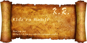 Klára Rudolf névjegykártya