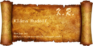 Klára Rudolf névjegykártya