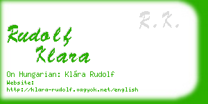 rudolf klara business card